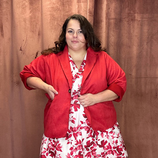BLAZER SUÉDINE GRANDE TAILLE - RED CHERRY L'indisciplinée