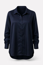 CHEMISE MARINE SATINÉE