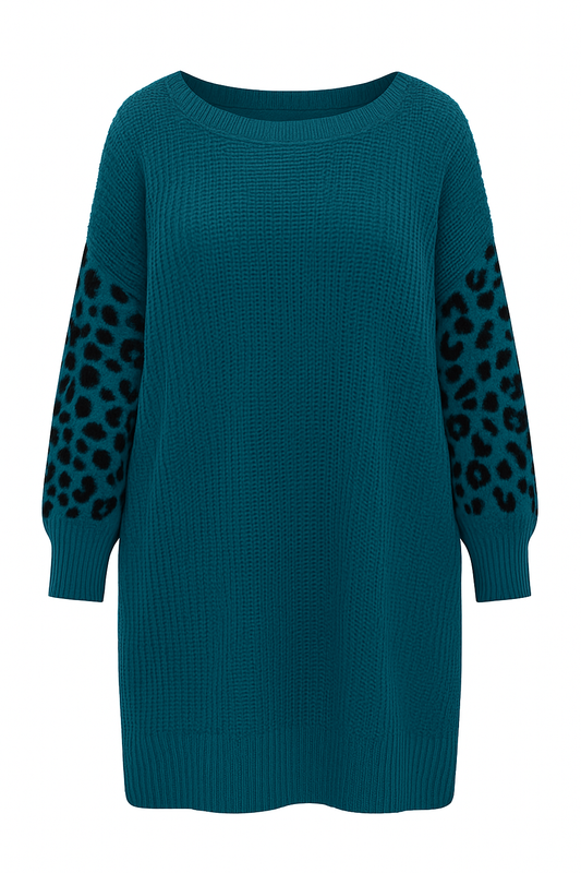 ROBE PULL PETROL / LEOPARD