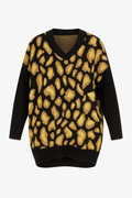 PULL LONG LEOPARD NOIR