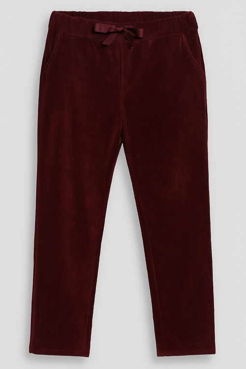 PANTALON EN VELOURS BORDEAUX L'indisciplinée