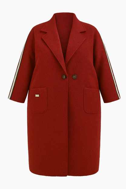 MANTEAU TEDDY LONG - ROUGE