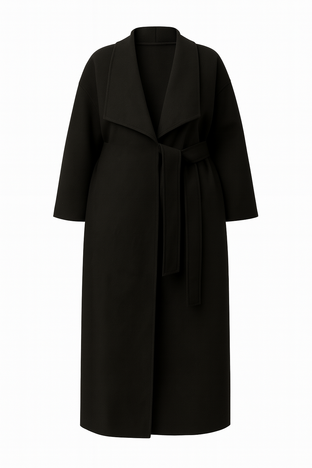 MANTEAU A GRAND COL NOIR