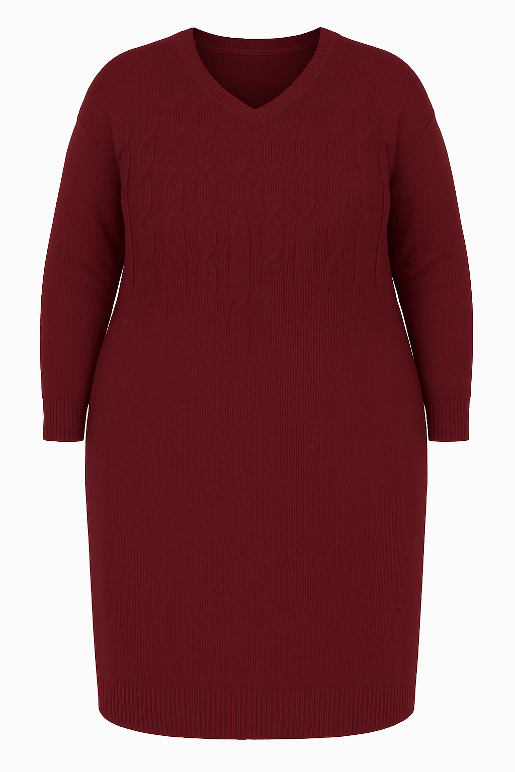 ROBE PULL TORSADÉ BORDEAUX L'indisciplinée