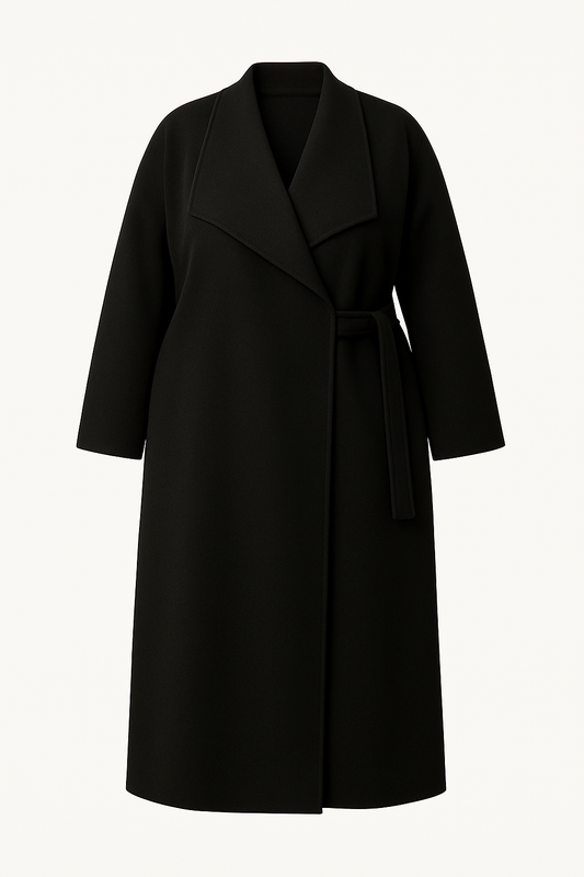 MANTEAU A GRAND COL NOIR L'indisciplinée