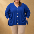 Cardigan oversize à boutons argentés