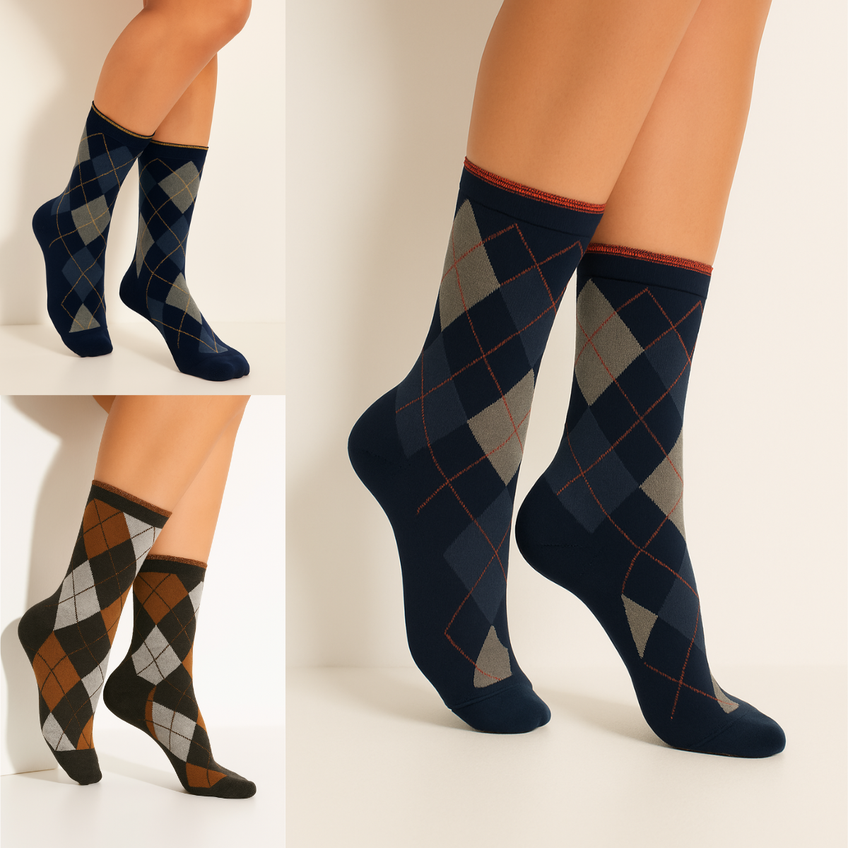 CHAUSSETTES LOSANGES - LOT GRIS L'indisciplinée