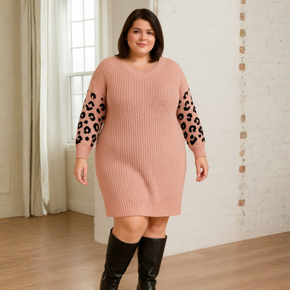 ROBE PULL ROSE & LEOPARD L'indisciplinée