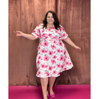 ROBE CACHE-COEUR - FLEUR FUSCHIA
