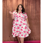 ROBE CACHE-COEUR - FLEUR FUSCHIA
