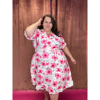 ROBE CACHE-COEUR - FLEUR FUSCHIA
