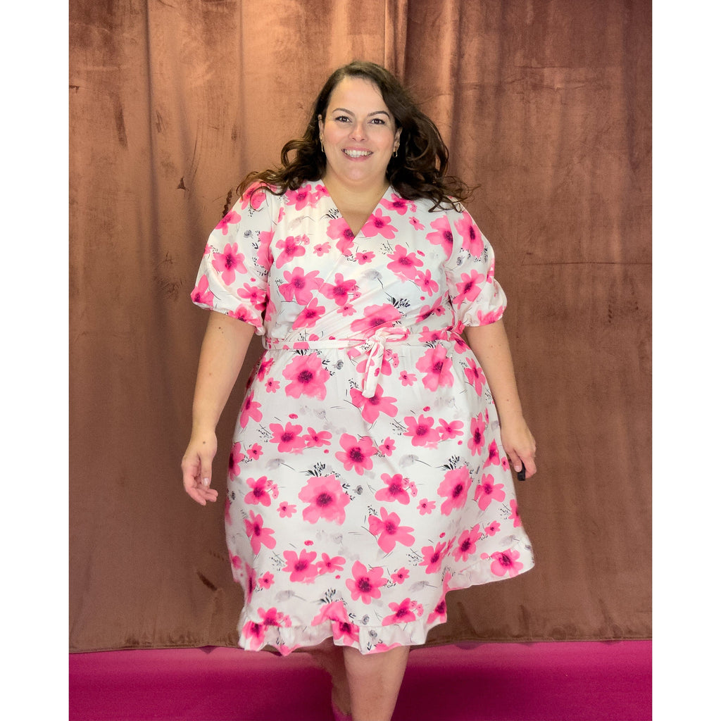 ROBE CACHE-COEUR - FLEUR FUSCHIA