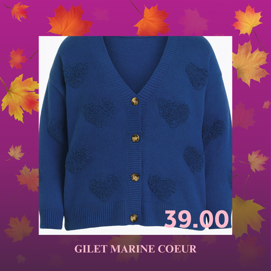 GILET MARINE COEUR