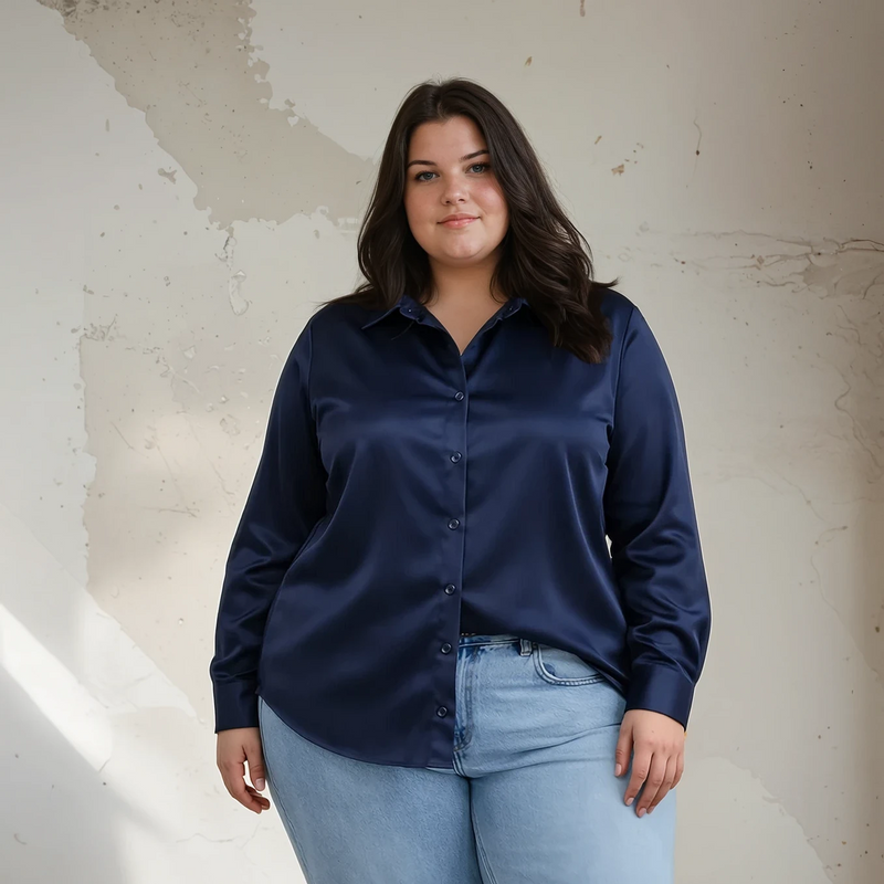 CHEMISE MARINE SATINÉE L'indisciplinée