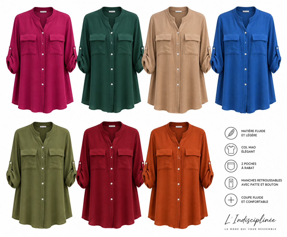 Chemise longue à col Mao MM