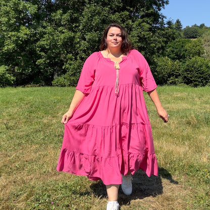 ROBE VOLANTS LONGUE COTON CANDY L'indisciplinée