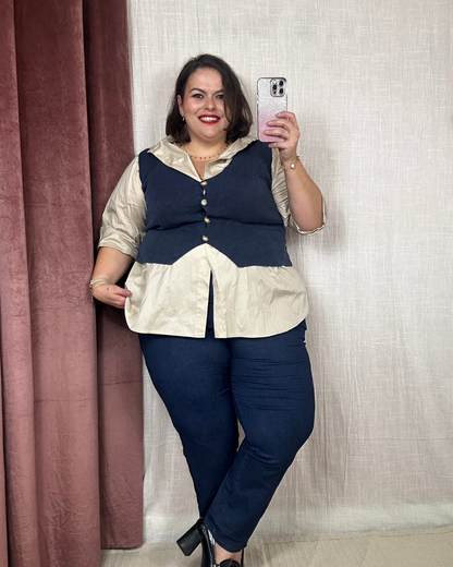 GILET SANS MANCHES VISCOSE MARINE