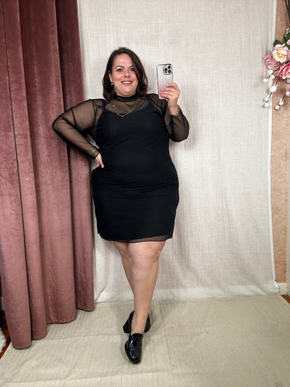 ROBE MESH DOUX NOIRE