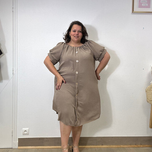 ROBE BOUTON TAUPE L'indisciplinée