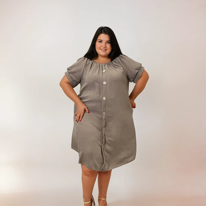 ROBE BOUTON TAUPE L'indisciplinée