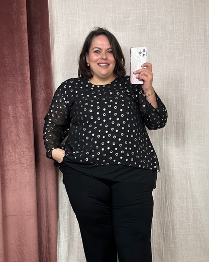 BLOUSE NOIRE ET DORÉE