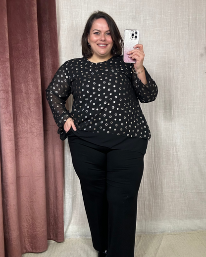 BLOUSE NOIRE ET DORÉE