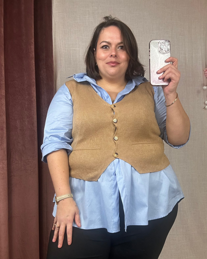 GILET SANS MANCHES VISCOSE CAMEL