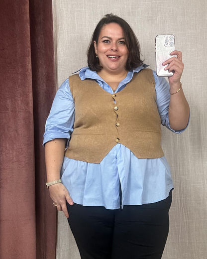GILET SANS MANCHES VISCOSE CAMEL