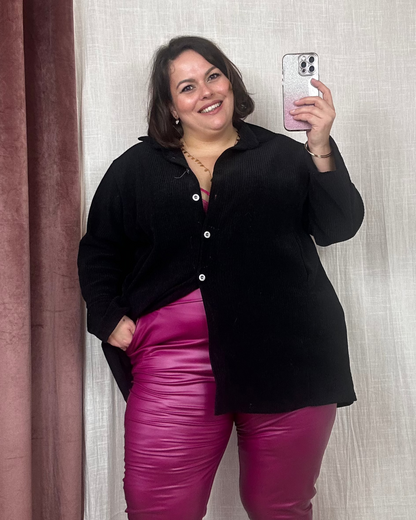 CHEMISE COTELÉE NOIRE