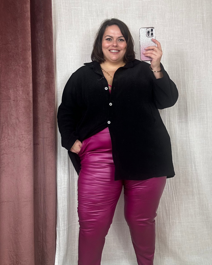 CHEMISE COTELÉE NOIRE