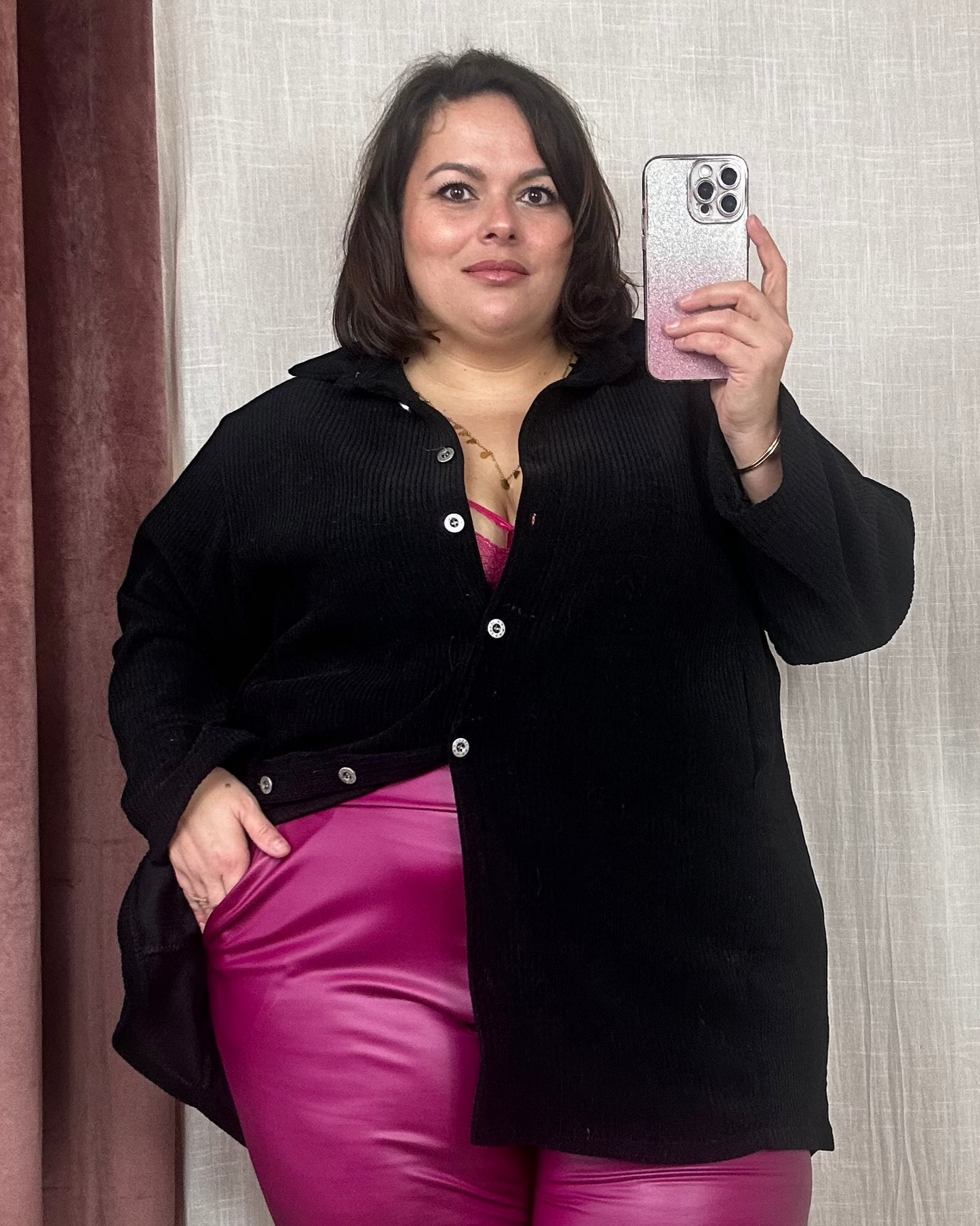 CHEMISE COTELÉE NOIRE