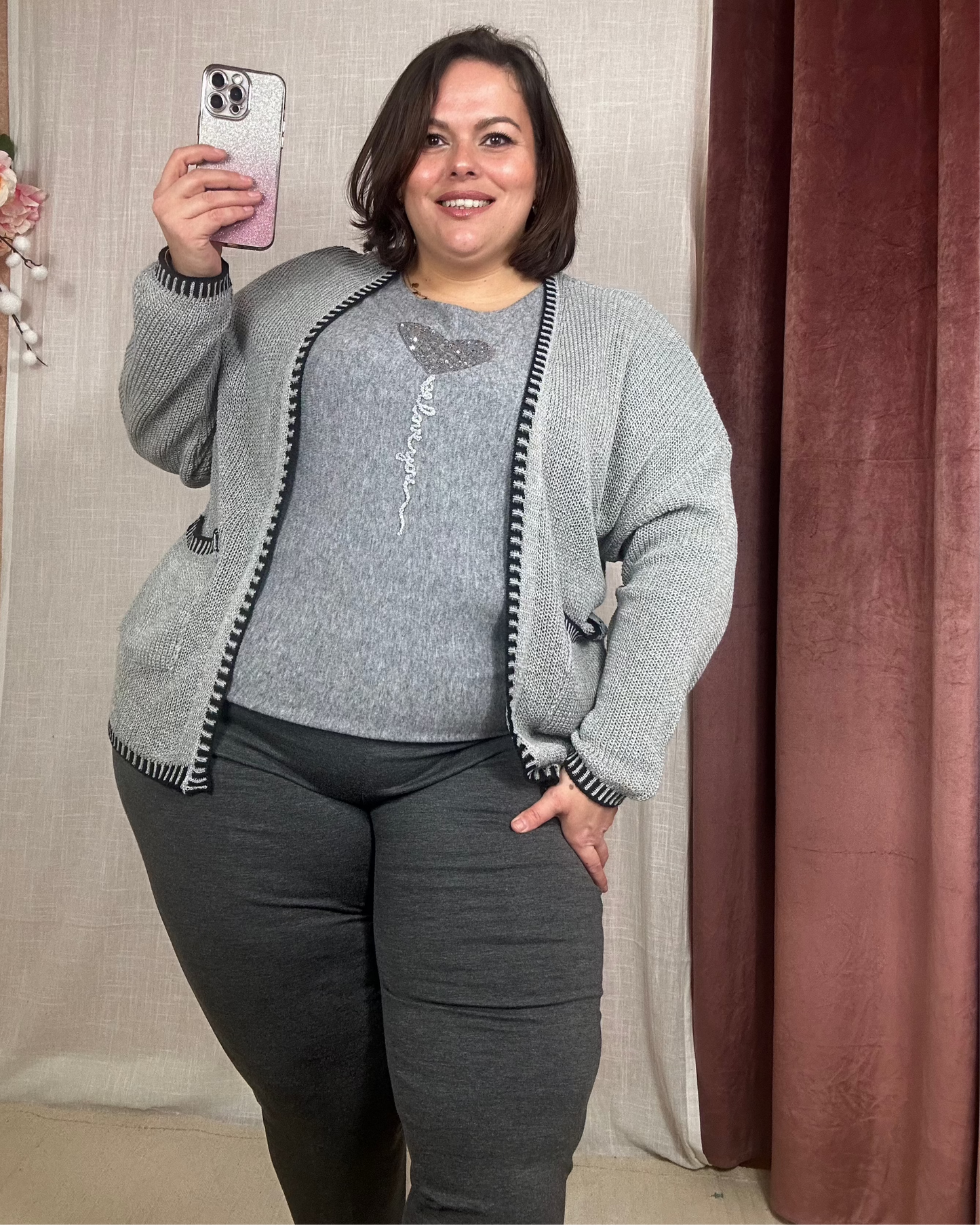 GILET COTON AVEC POCHES GRIS