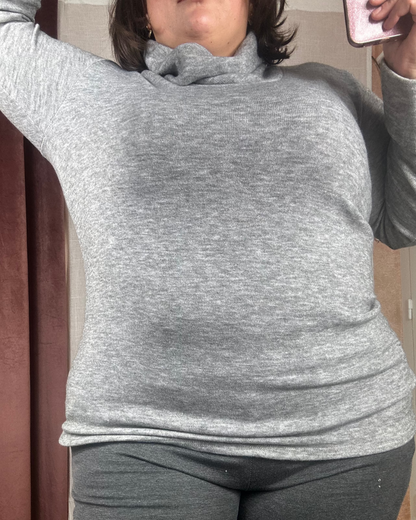 PULL COL LARGE GRIS