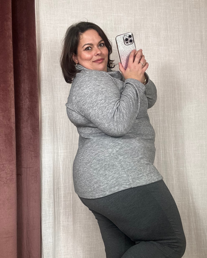 PULL COL LARGE GRIS