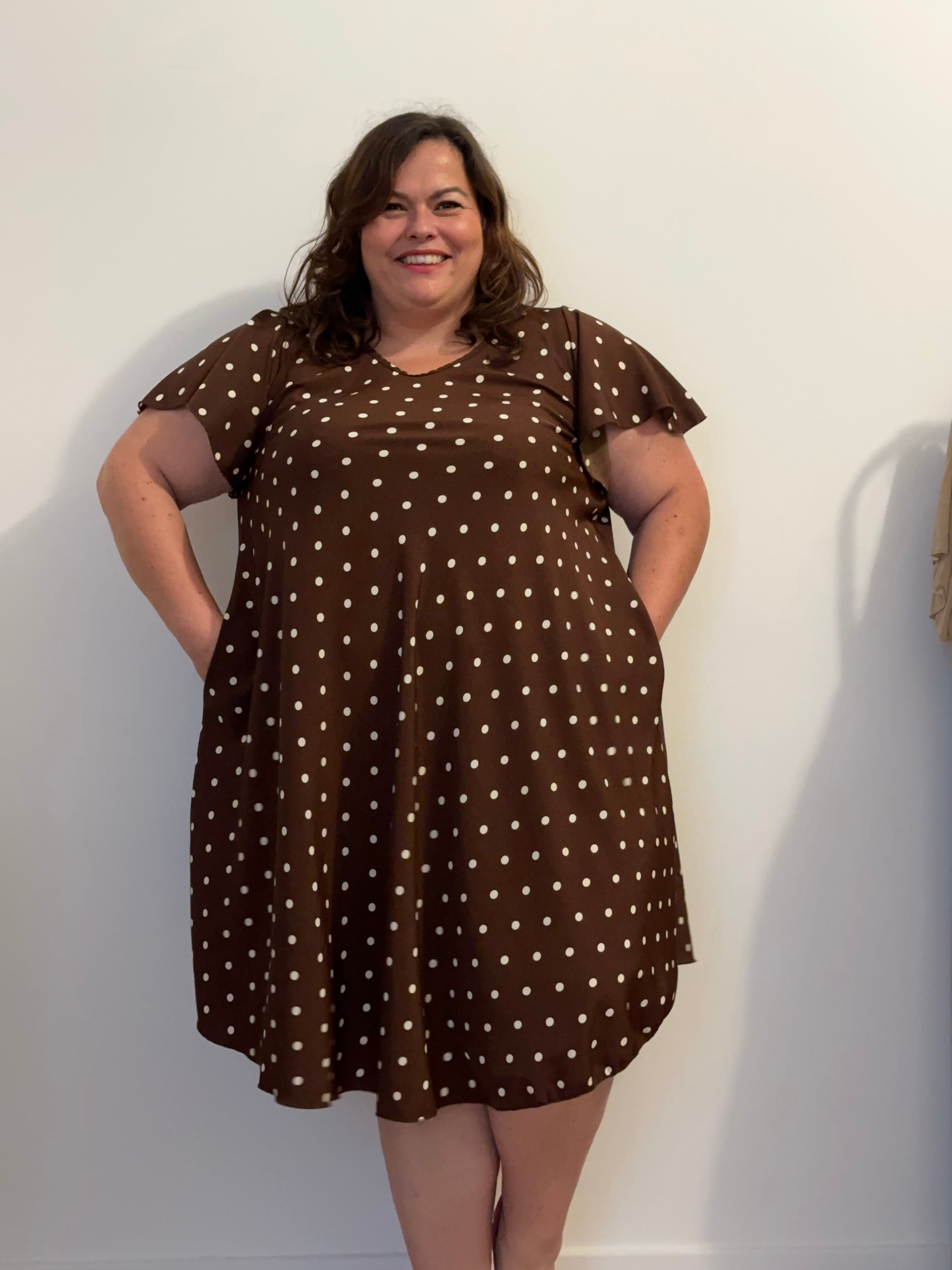 ROBE MARRON A POIS L'indisciplinée