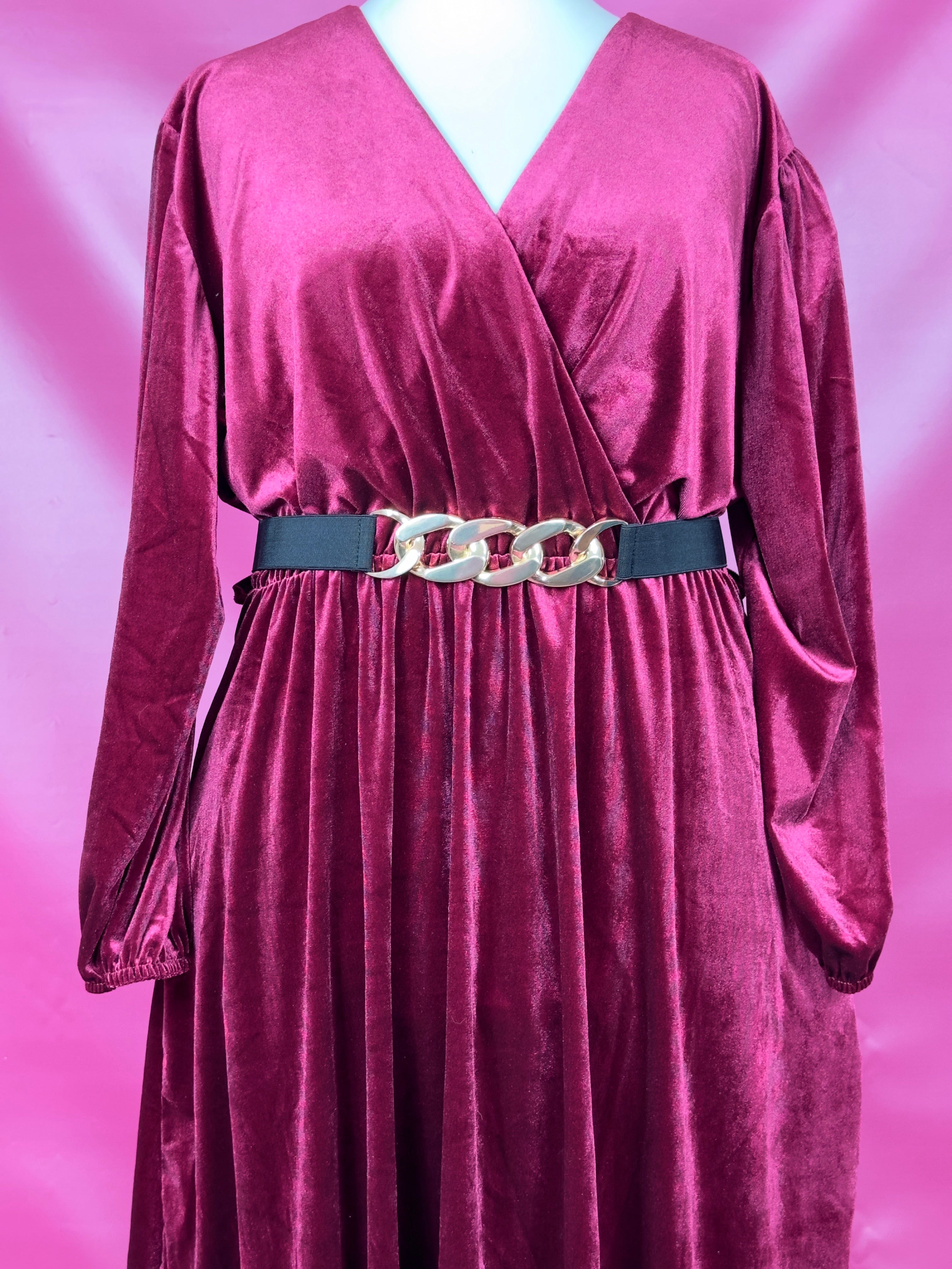 ROBE EN VELOURS ROUGE