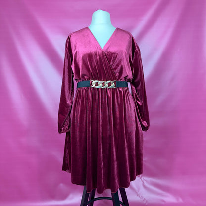 ROBE EN VELOURS ROUGE