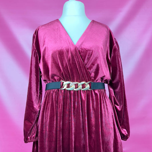 ROBE EN VELOURS ROUGE