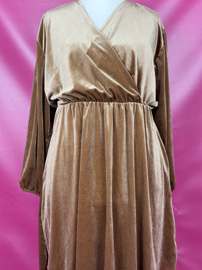 ROBE EN VELOURS DORÉE - GRANDE TAILLE - GOLD