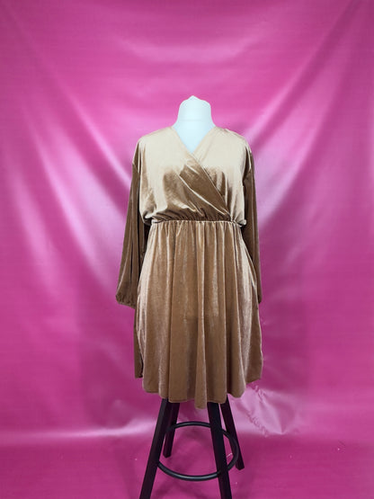 ROBE EN VELOURS DORÉE - GRANDE TAILLE - GOLD