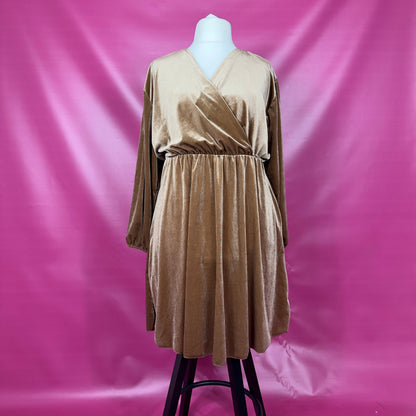 ROBE EN VELOURS DORÉE - GRANDE TAILLE - GOLD