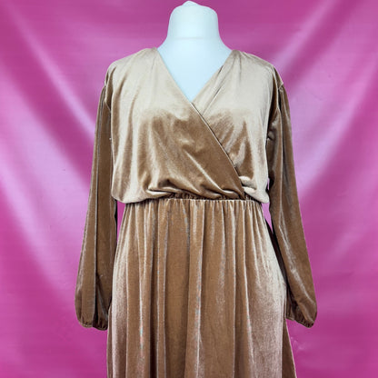 ROBE EN VELOURS DORÉE - GRANDE TAILLE - GOLD