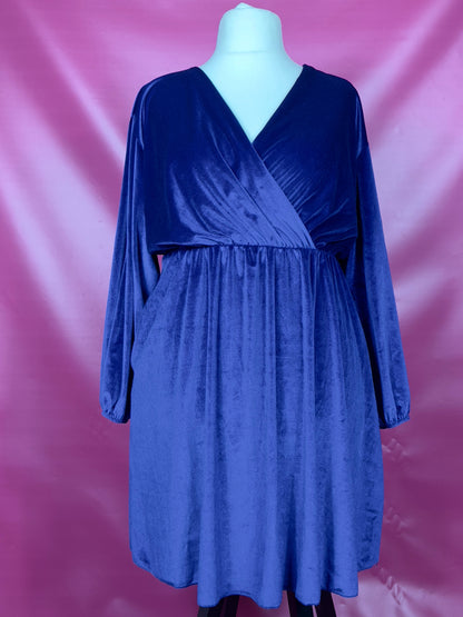 ROBE EN VELOURS BLEU ROI L'indisciplinée