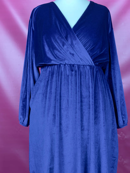ROBE EN VELOURS BLEU ROI L'indisciplinée