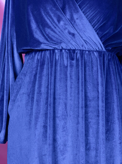 ROBE EN VELOURS BLEU ROI L'indisciplinée