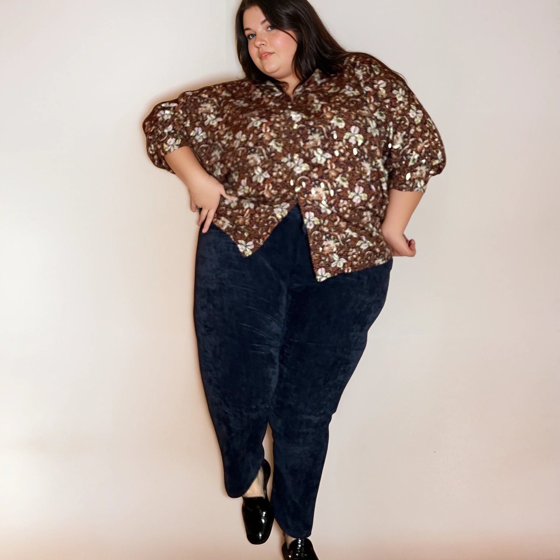 PANTALON EN VELOURS LÉGER - MARINE L'indisciplinée