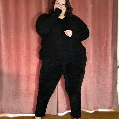 PANTALON EN VELOURS DOUX - NOIR L'indisciplinée