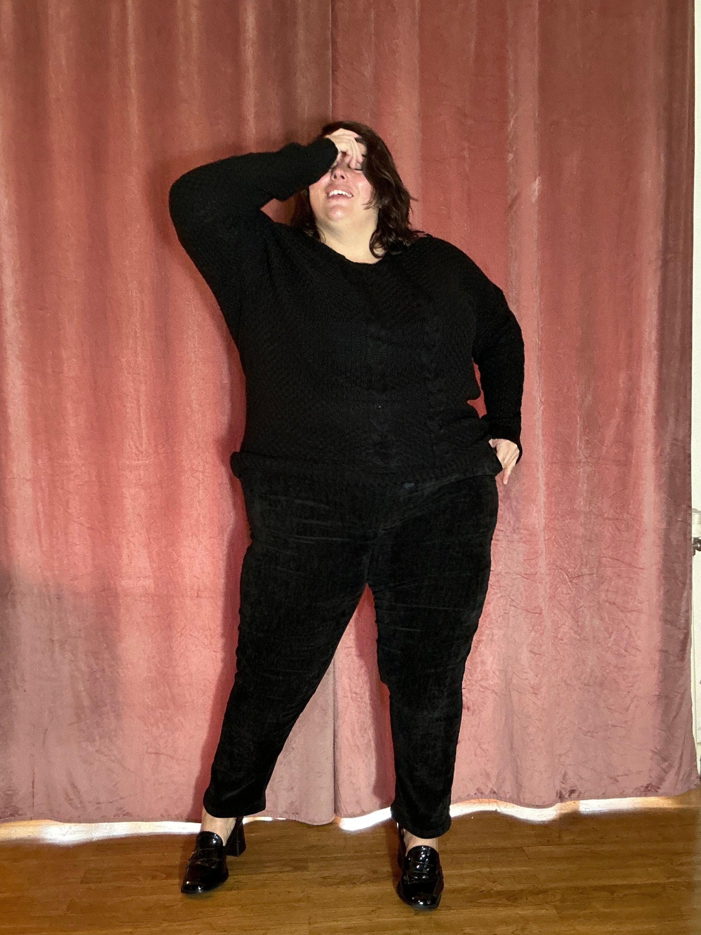 PANTALON EN VELOURS DOUX - NOIR L'indisciplinée