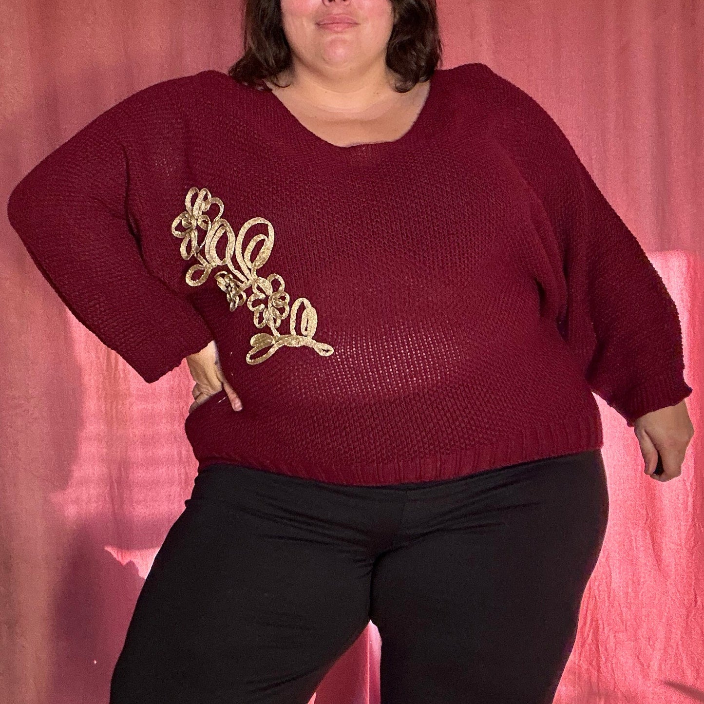 PULL BORDEAUX & DORÉ