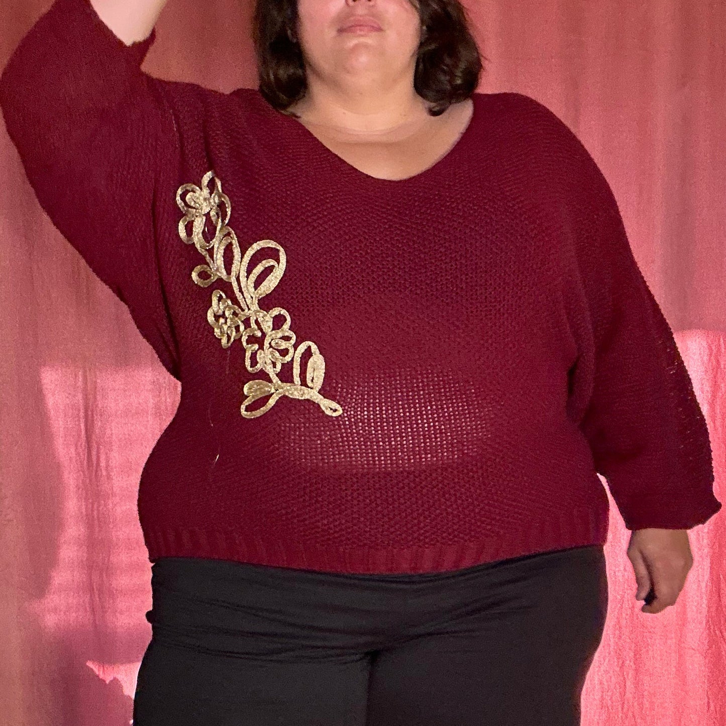 PULL BORDEAUX & DORÉ